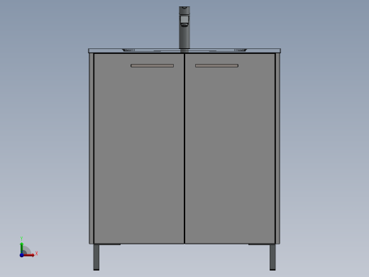 solidworks 浴室家具前视缩略图