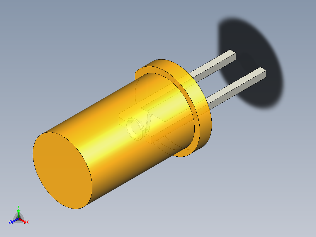 LED_Cylindrical_Amber_D5x9.6mm正等轴测图