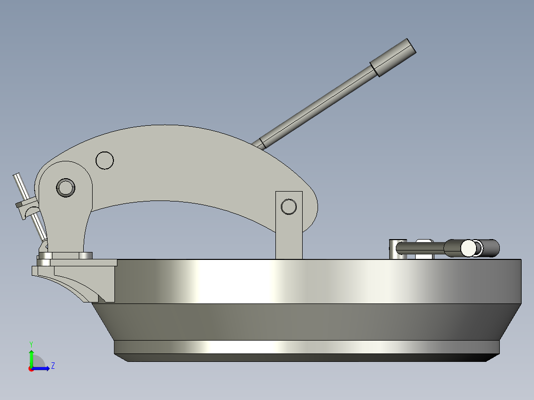 易于打开的压力设备盖左视图