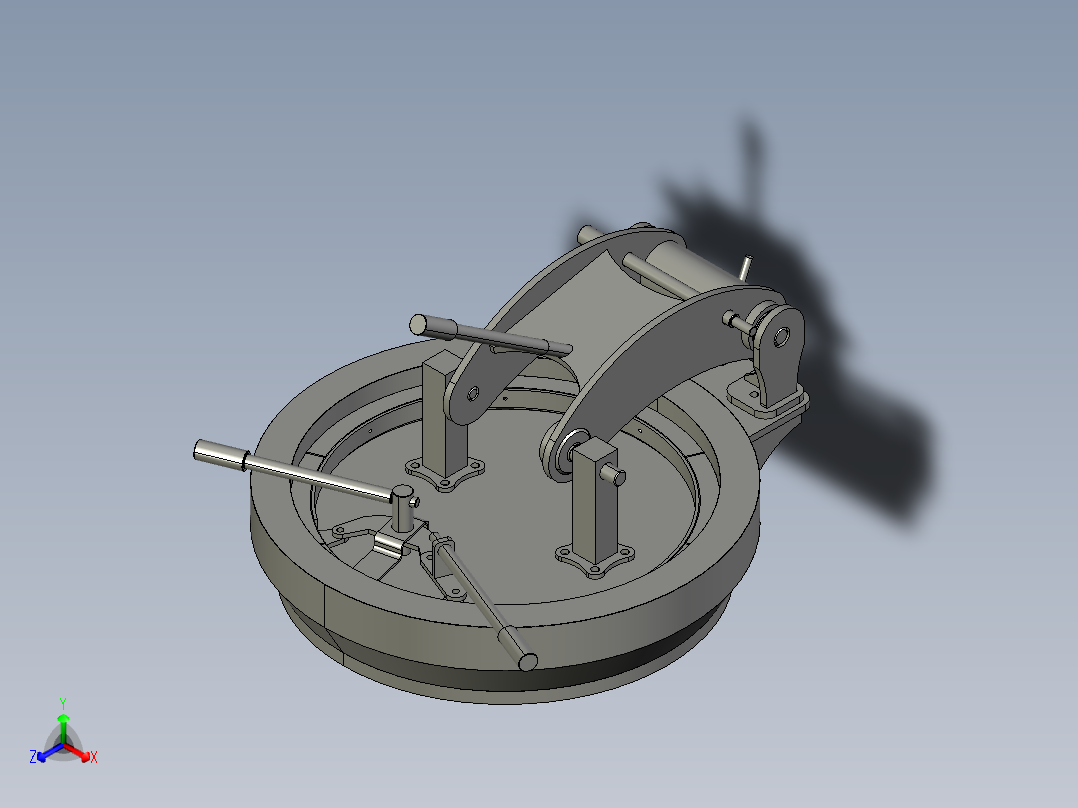 易于打开的压力设备盖正等轴测图