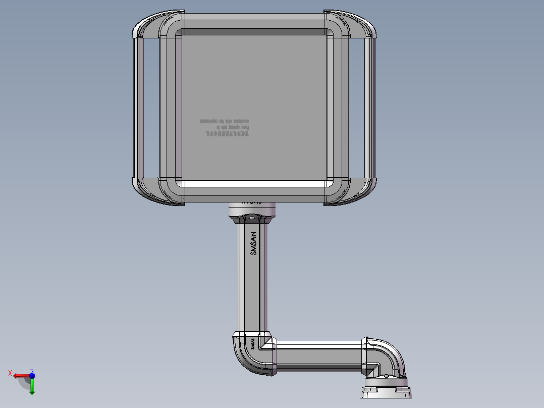 向上顶座+转角+箱体连接器+控制箱前视图
