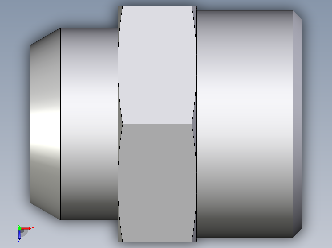 卡套式工业通用硬管接头EO_Weld_connector_AS18L71X俯视图