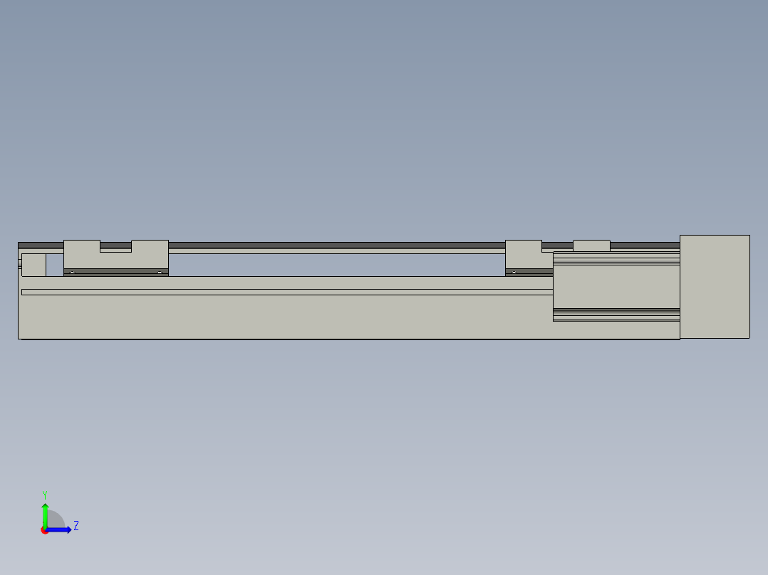 直线模组LHA6-S250-R-100W(16丝杆)设计图纸左视图