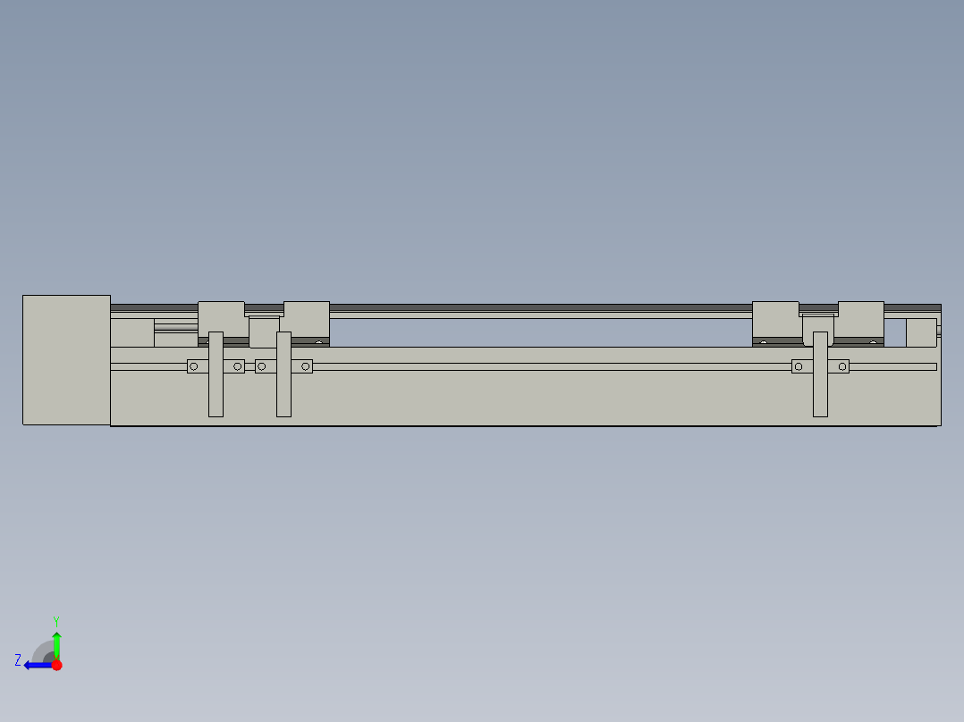 直线模组LHA6-S250-R-100W(16丝杆)设计图纸右视图