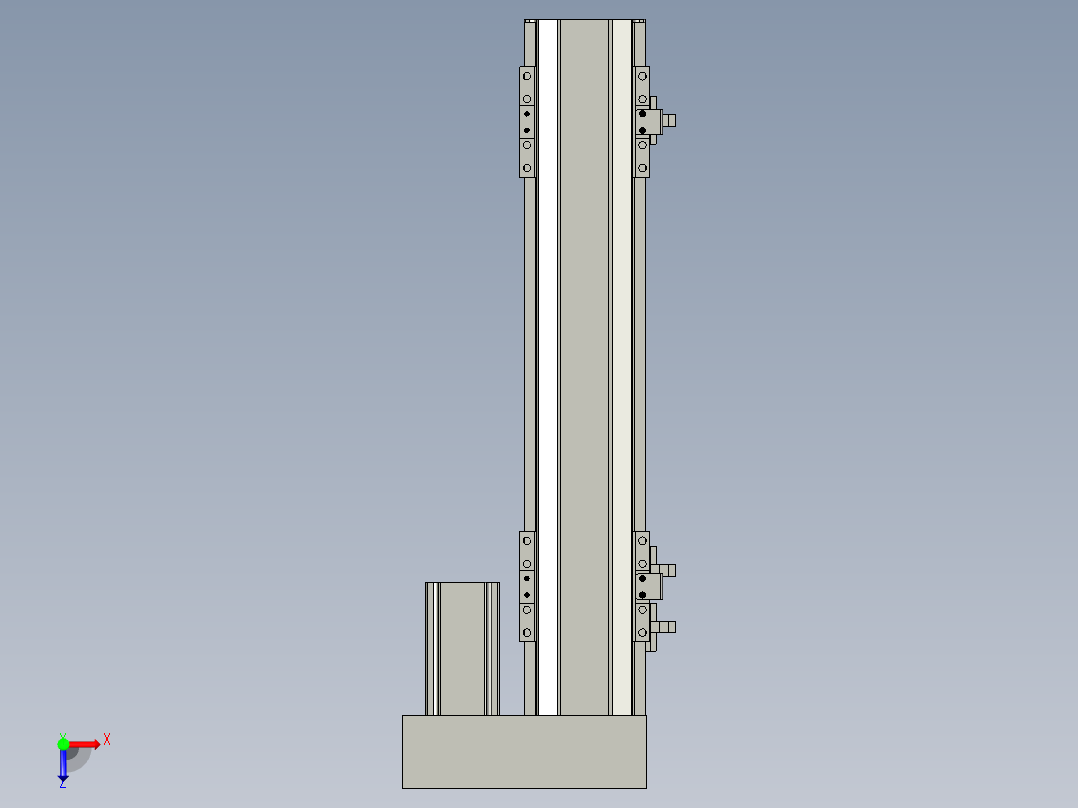 直线模组LHA6-S250-R-100W(16丝杆)设计图纸俯视图