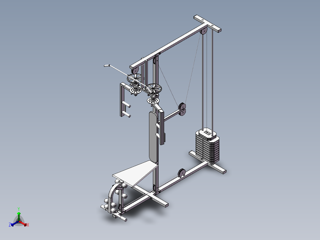 多功能运动设备正等轴测图