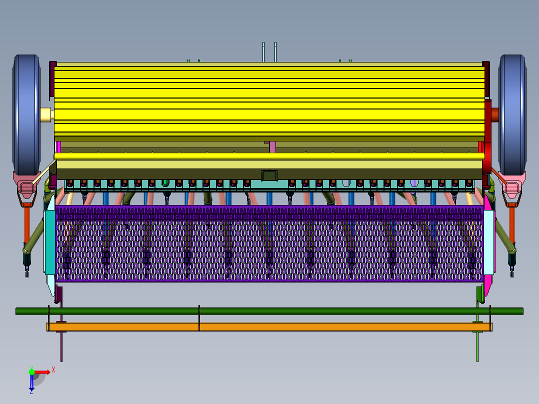 阿玛松悬挂式机械播种机俯视图