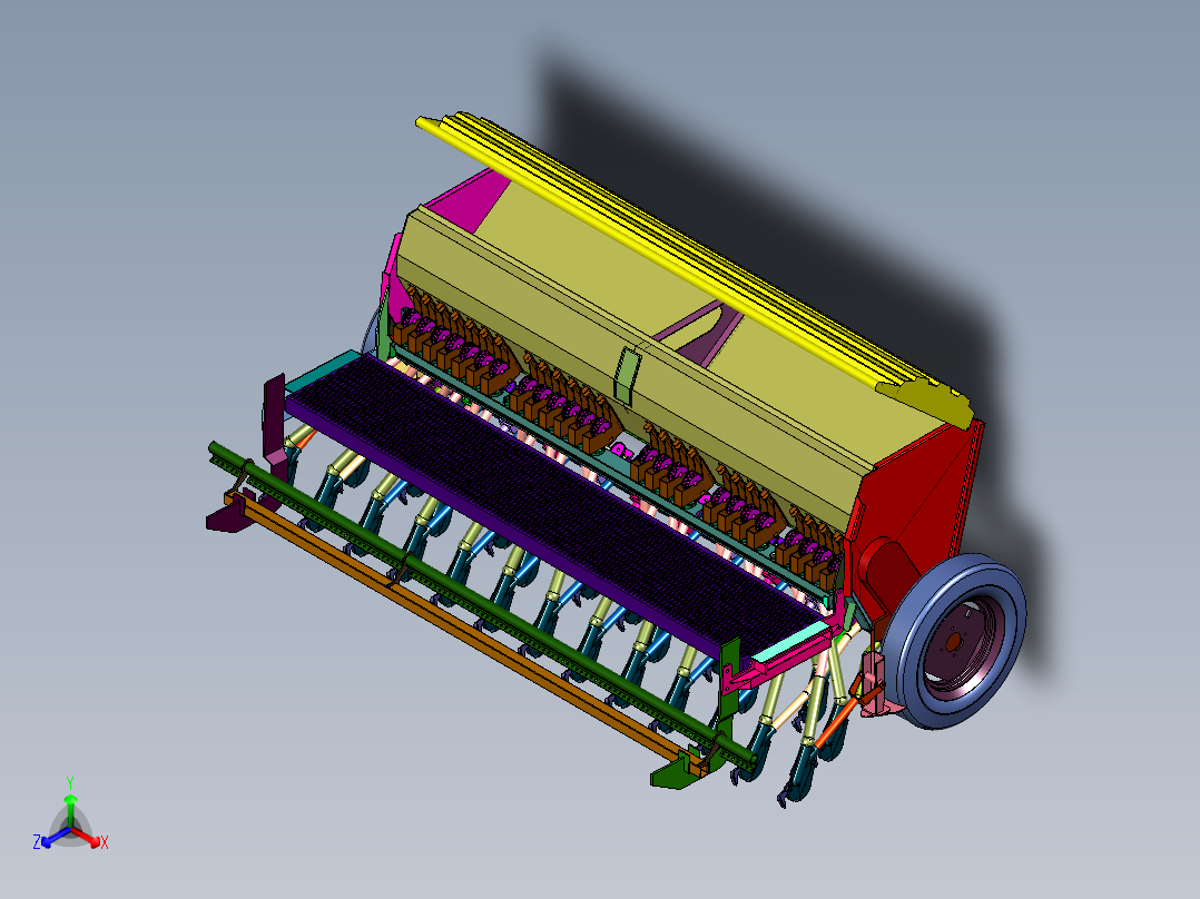 阿玛松悬挂式机械播种机正等轴测图