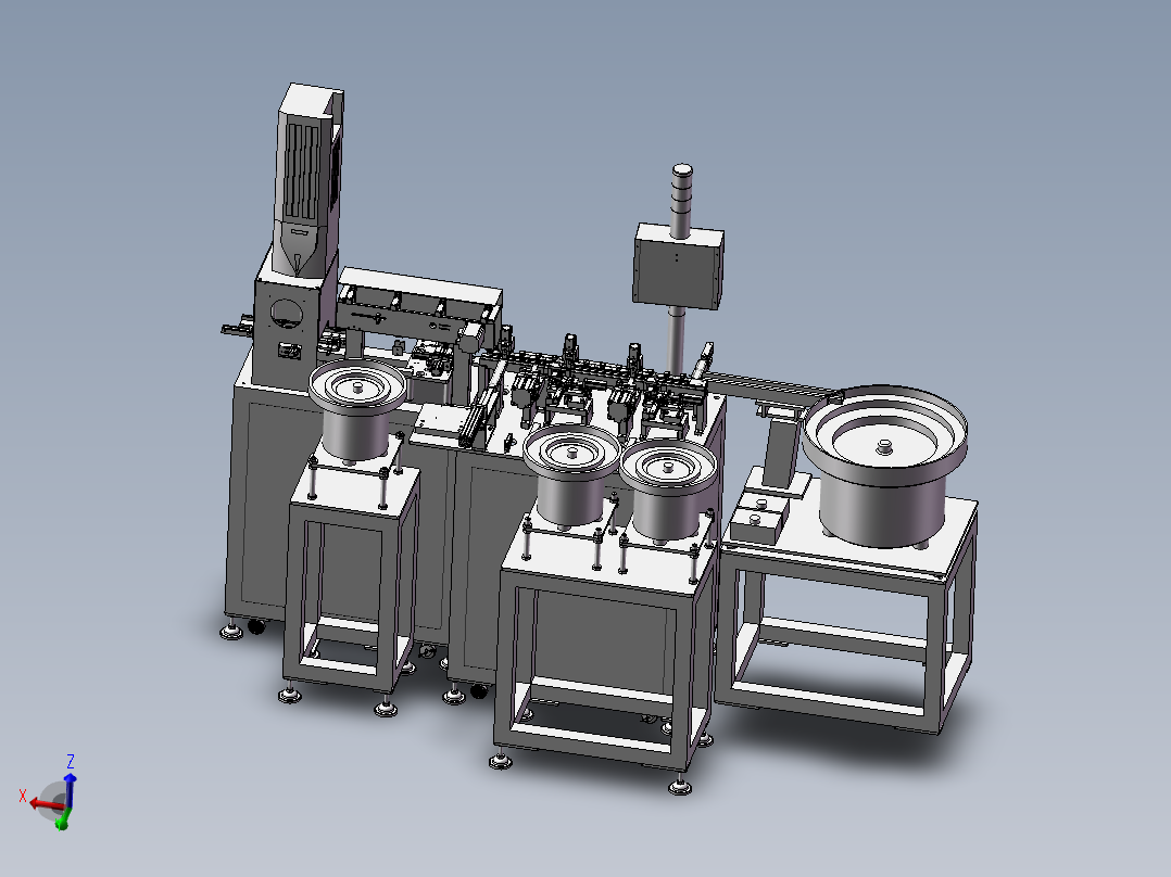 USB端子自动组装机3 自动化设备3D图纸3D模型