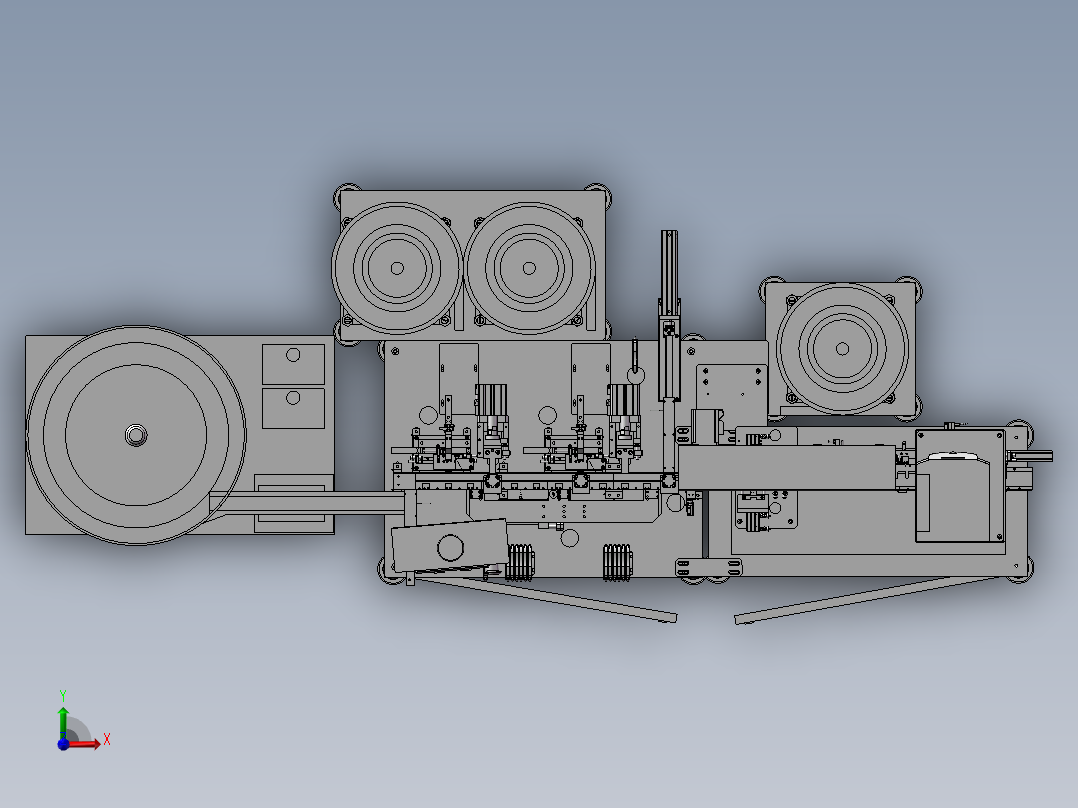 USB端子自动组装机3 自动化设备3D图纸3D模型前视图