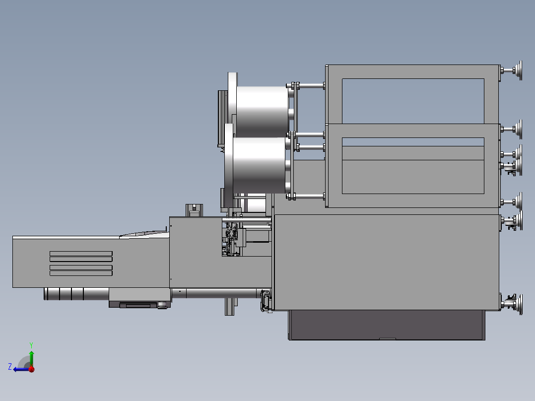 USB端子自动组装机3 自动化设备3D图纸3D模型右视图