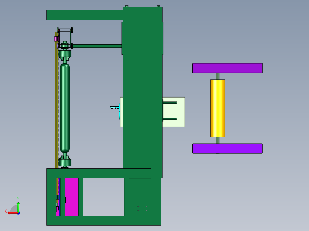 碳纤维电机转子大张力缠绕机后视图