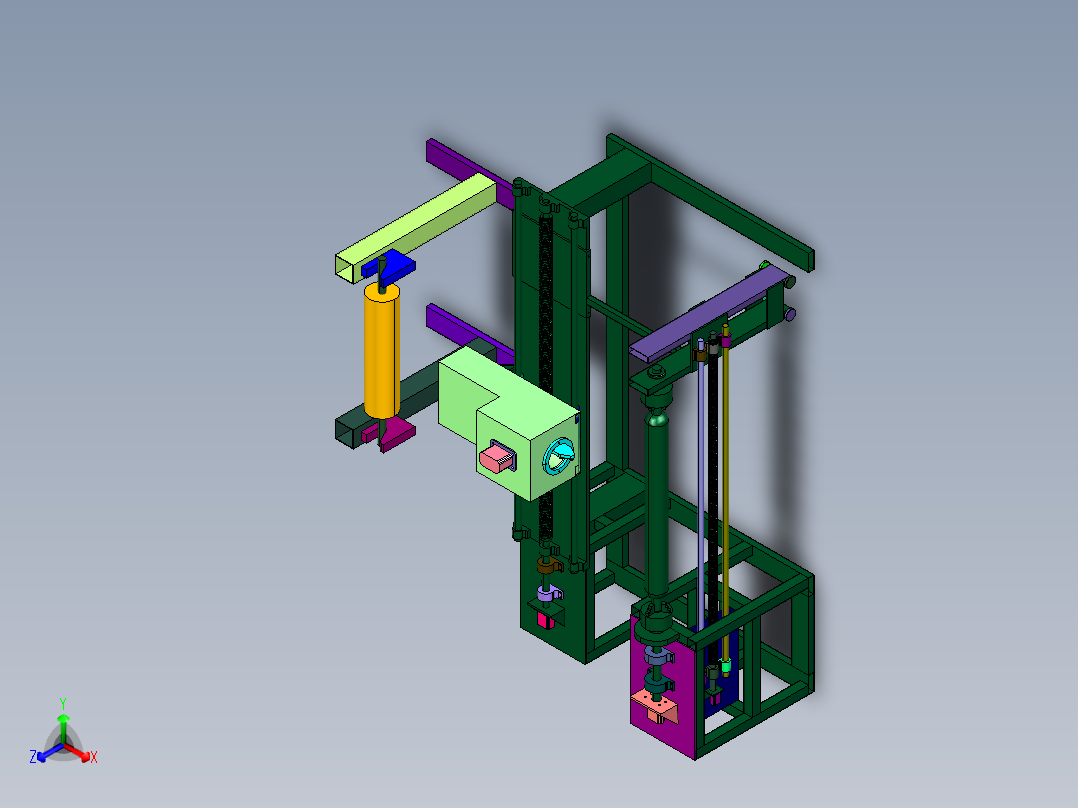 碳纤维电机转子大张力缠绕机正等轴测图