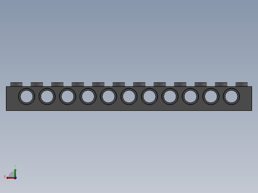 乐高机械组积木（横梁）-4211860 - 3895 Medium Stone Grey Technic Brick 1 x 12 with Holes后视缩略图