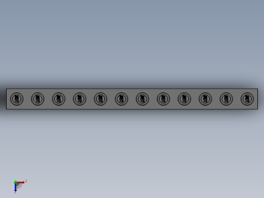乐高机械组积木（横梁）-4211860 - 3895 Medium Stone Grey Technic Brick 1 x 12 with Holes俯视缩略图
