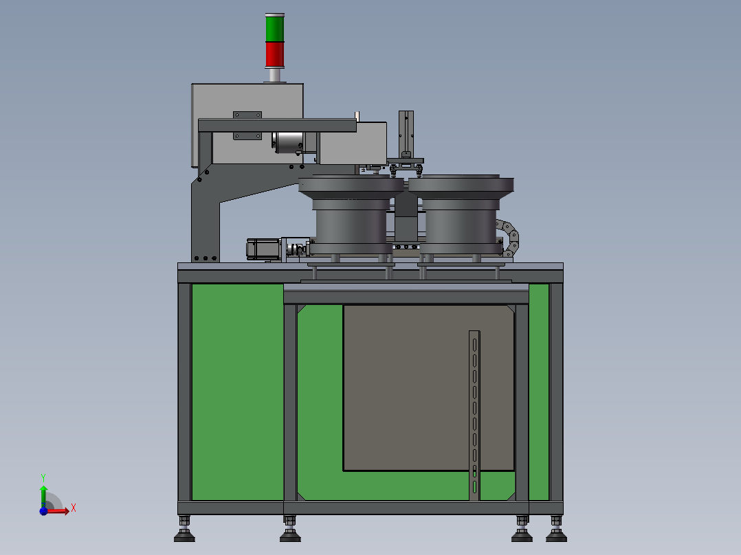 双振动盘包装机（凸轮机构）前视图