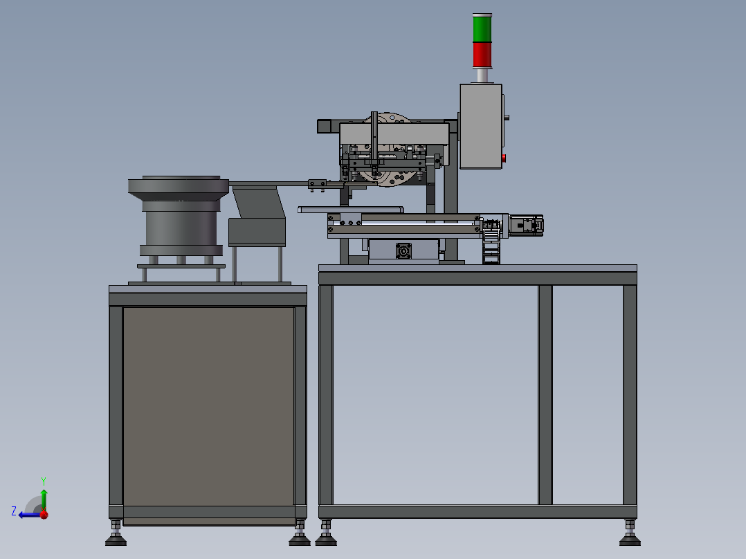 双振动盘包装机（凸轮机构）右视图