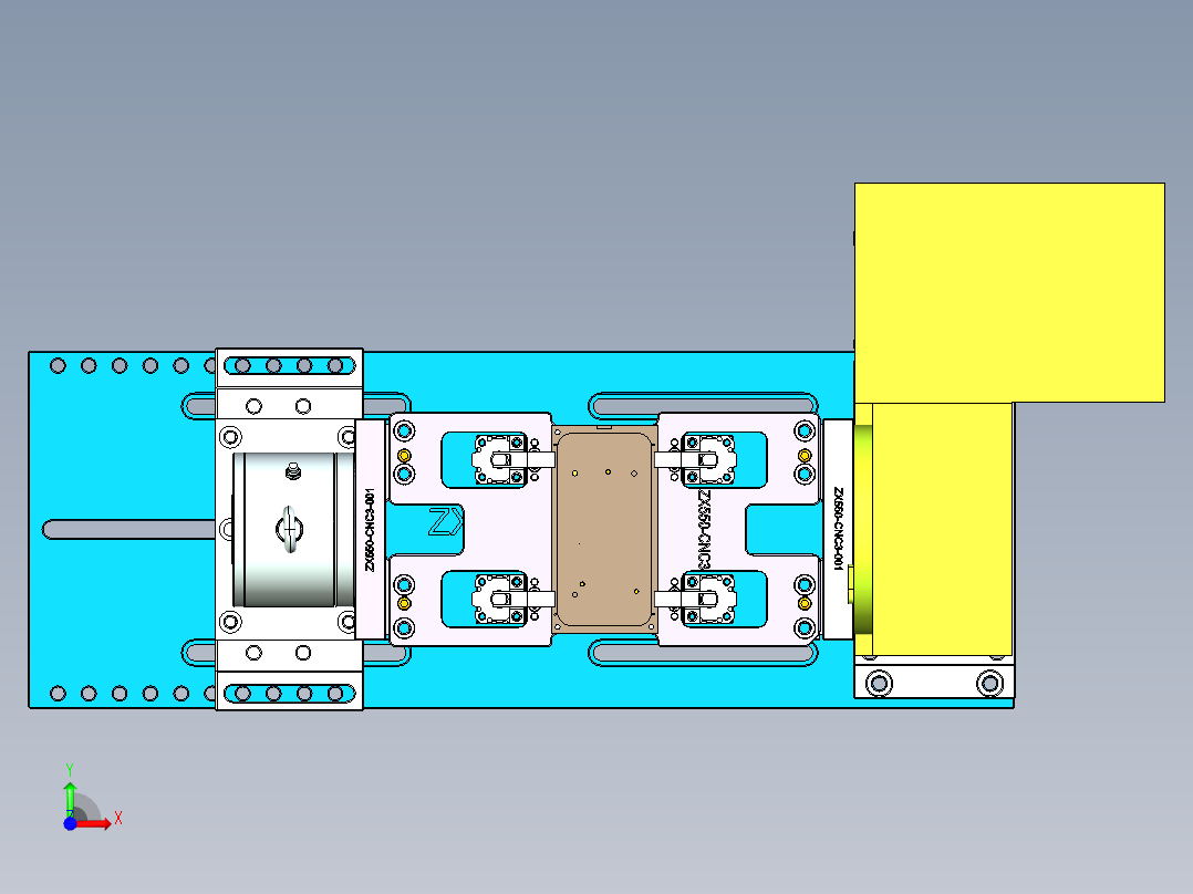 ZX550-笔记本CNC工装夹具三维模型CNC3-0516前视图