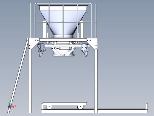 吨袋打包机（sw18可编辑+工程图）前视缩略图
