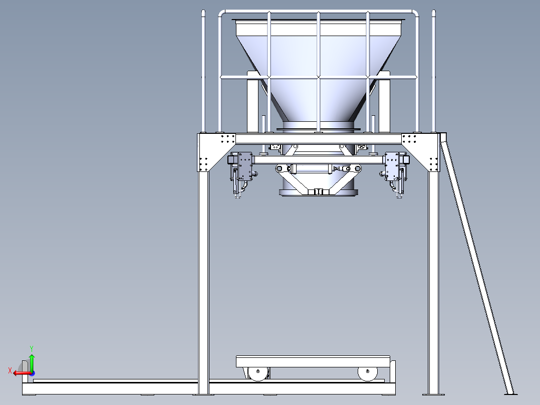 吨袋打包机（sw18可编辑+工程图）后视图