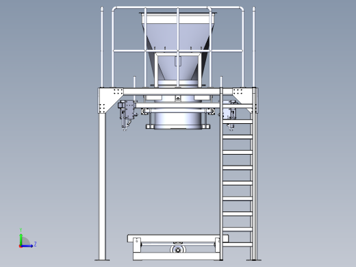 吨袋打包机（sw18可编辑+工程图）左视缩略图