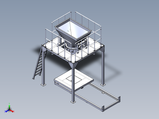 吨袋打包机（sw18可编辑+工程图）正等轴测缩略图