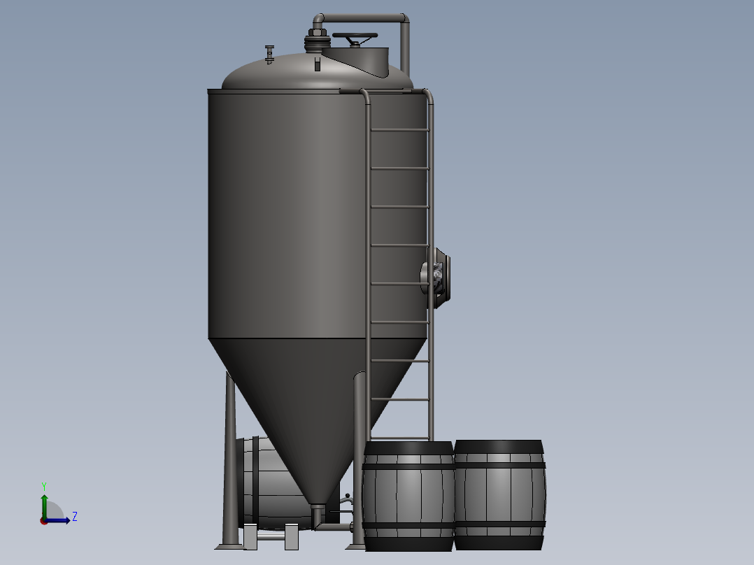 啤酒发酵罐左视图