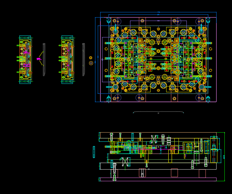 平板电脑扣角成型模具设计图