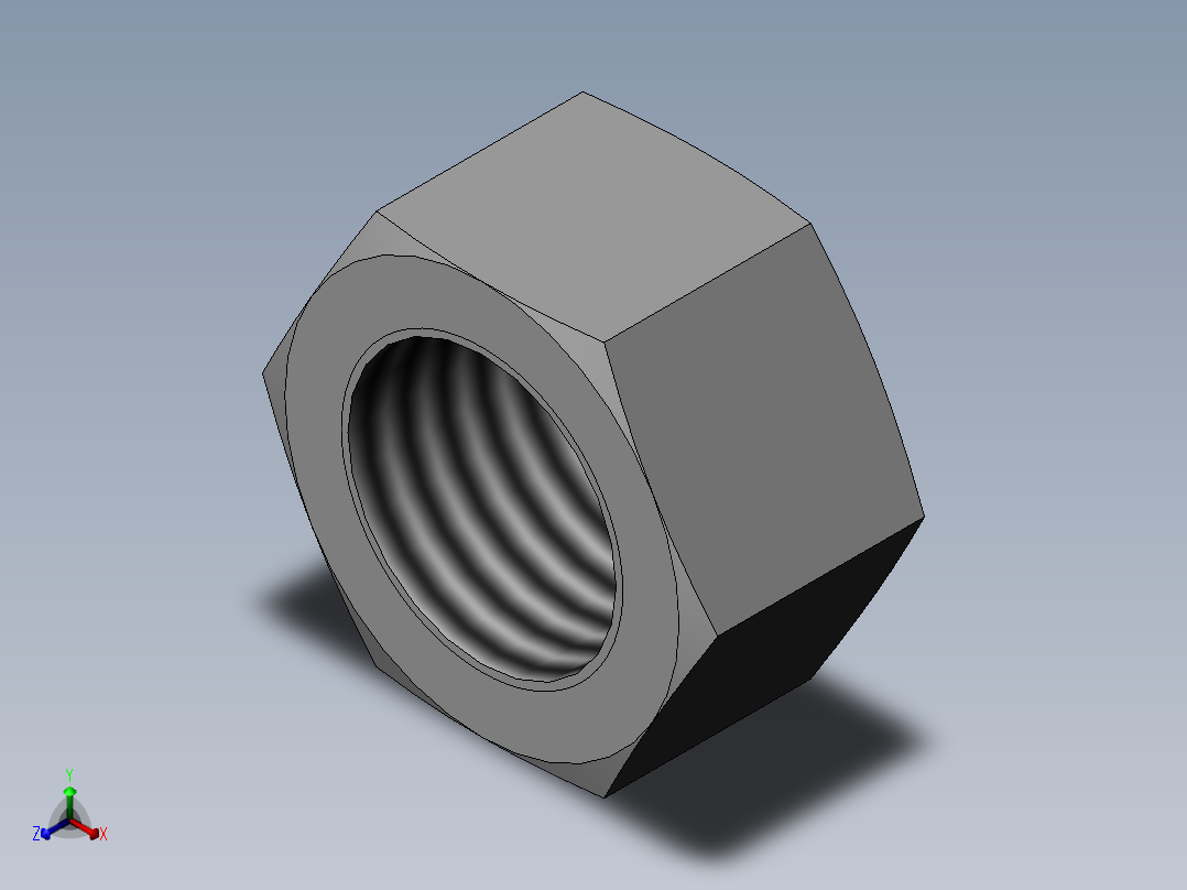 六角螺母C级M42正等轴测图