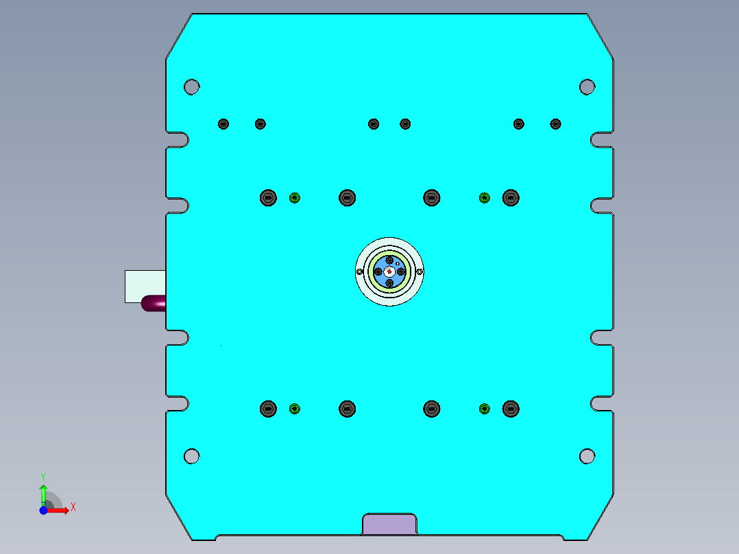 家用电动车仪表台塑胶模具前视图