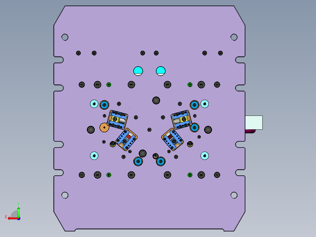 家用电动车仪表台塑胶模具后视图