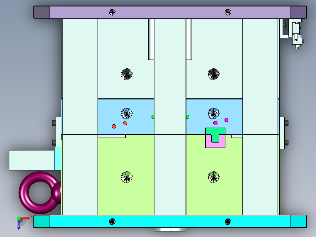 家用电动车仪表台塑胶模具俯视图