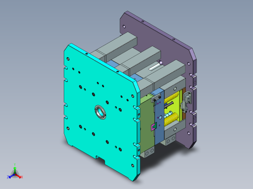 家用电动车仪表台塑胶模具正等轴测缩略图