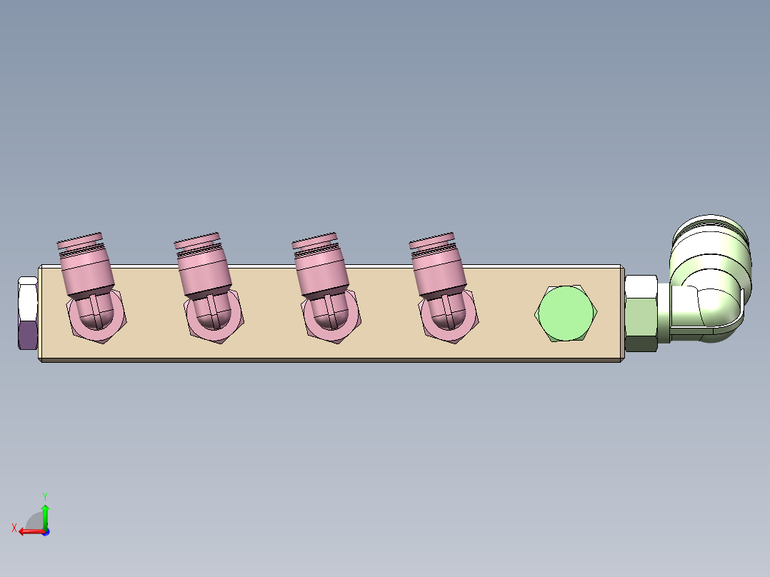 自制歧管块组件后视图
