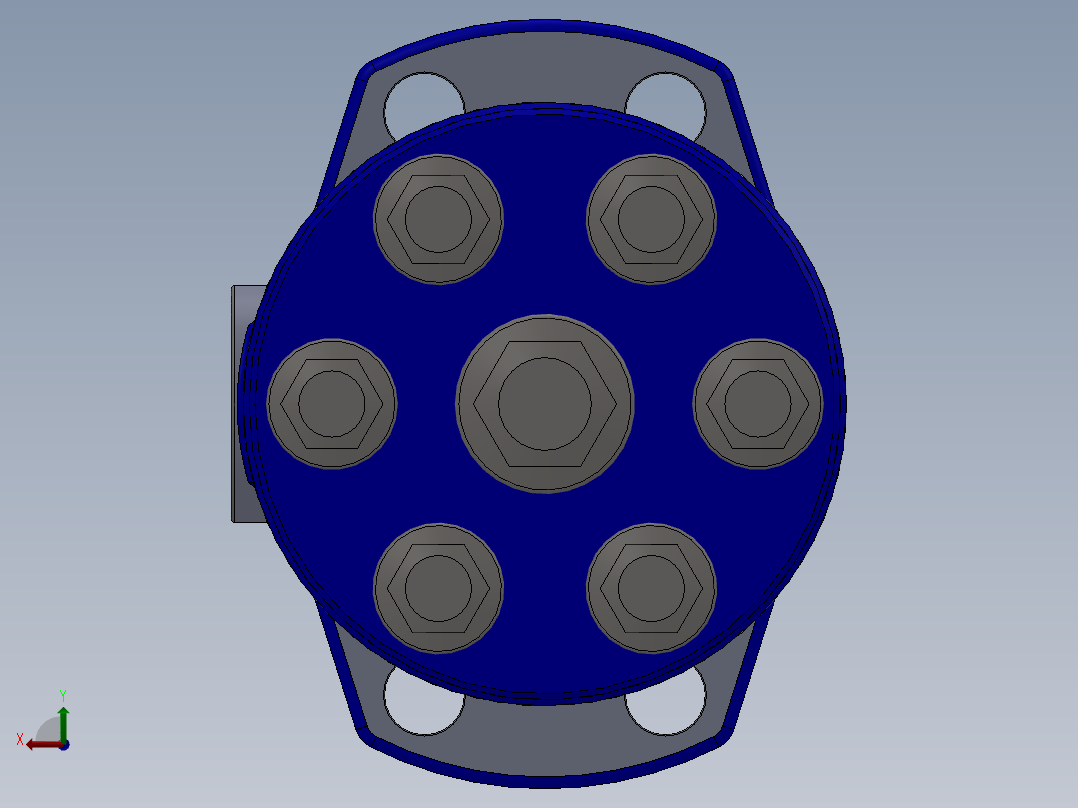 摆线液压马达后视图