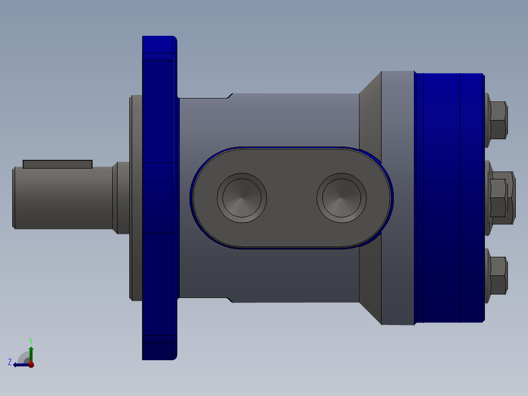 摆线液压马达右视图