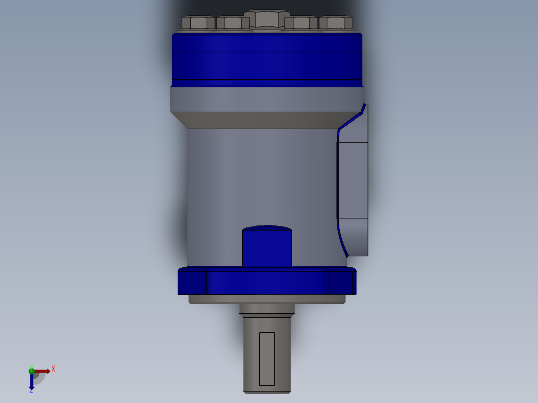 摆线液压马达俯视图