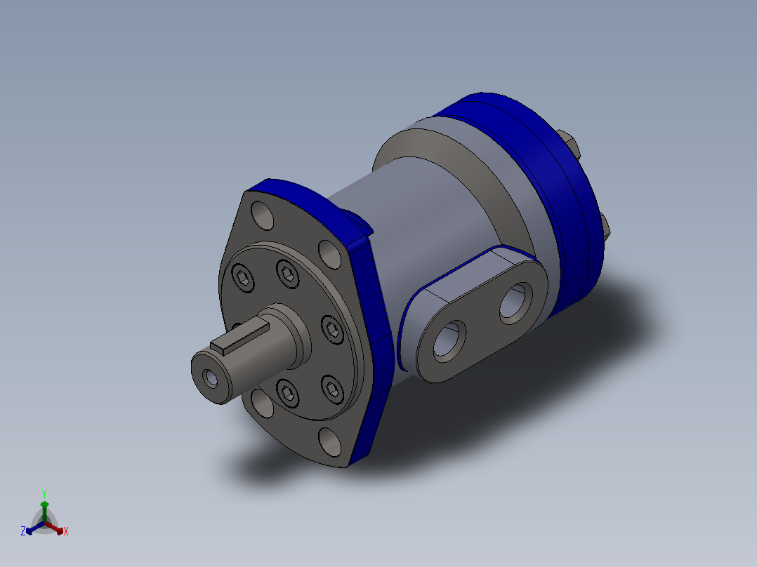 摆线液压马达正等轴测图