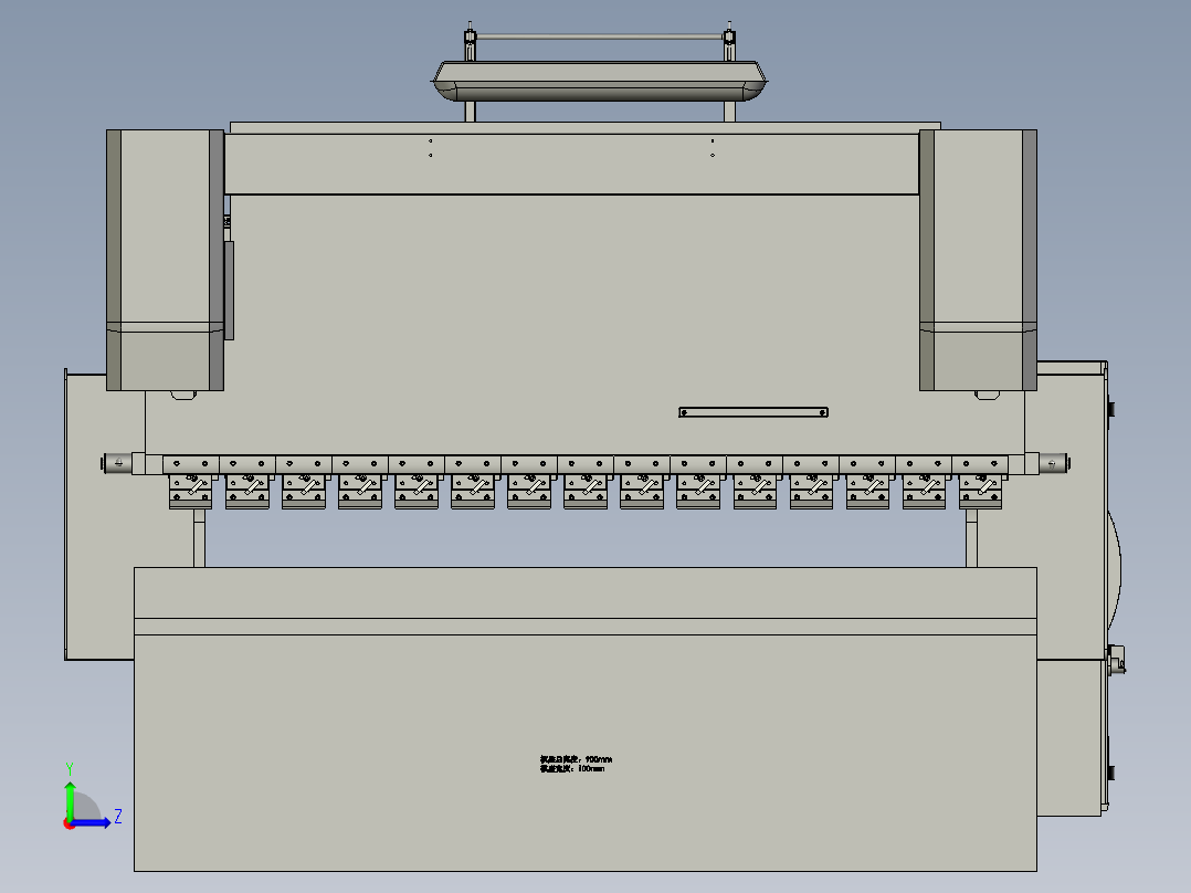 电液同步数控折弯机左视图
