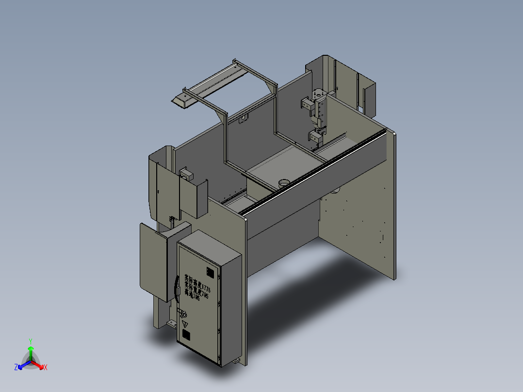 电液同步数控折弯机正等轴测图