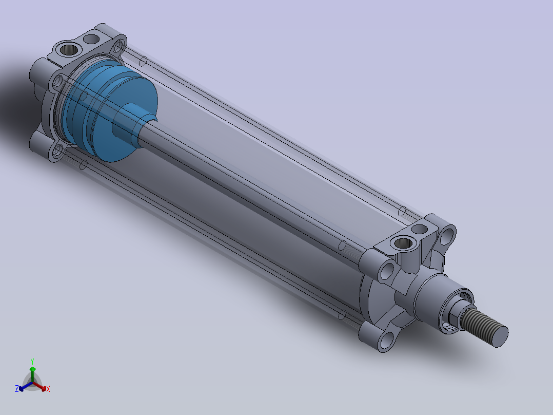 气动缸Rexroth Avantics正等轴测图