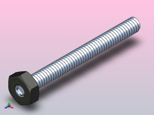 公制合金钢六角平头螺钉正等轴测缩略图