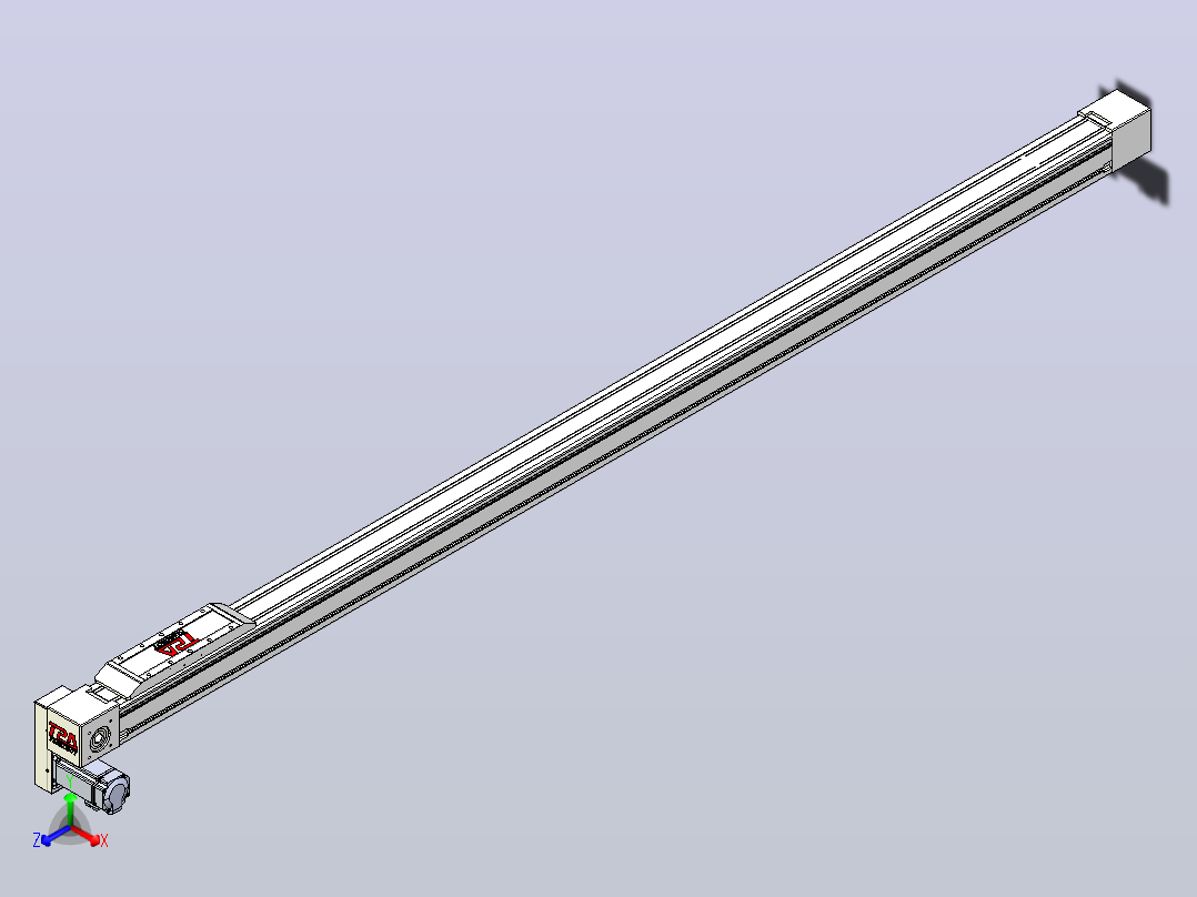 伺服电机集成皮带传动直线执行器TPA-OCB-80-140-L1950-LP-P40-N3主视图