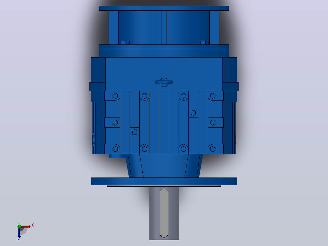 RF137ZP斜齿轮减速机RF137-7.59-M1-P200-Φ450俯视图