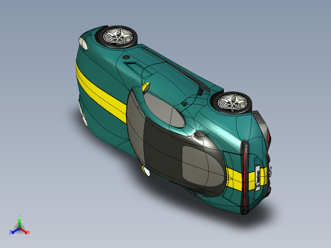 1-运动跑车 sports car stp stl主视图
