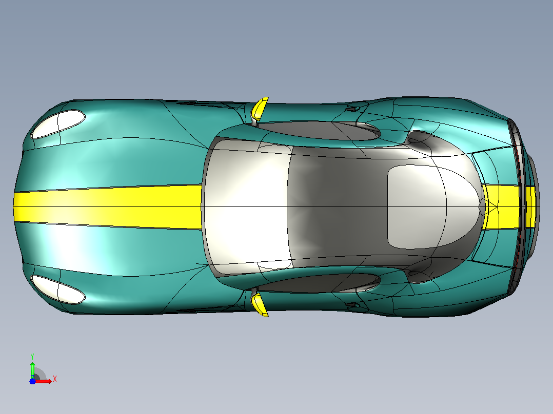 1-运动跑车 sports car stp stl前视图