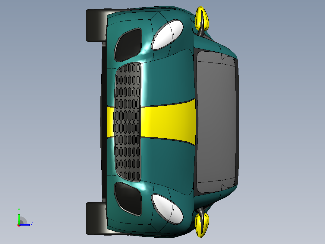 1-运动跑车 sports car stp stl左视图