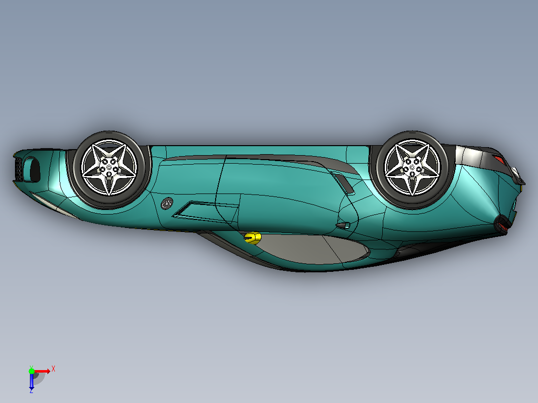 1-运动跑车 sports car stp stl俯视图