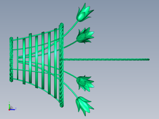 漂亮花篮模型左视缩略图