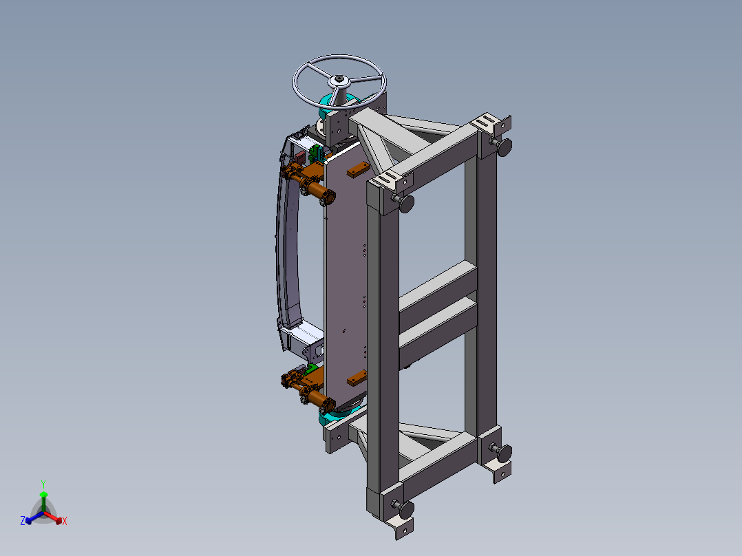 K3457-手动翻转变位机正等轴测图